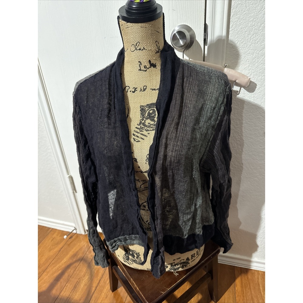 Flax Medium 100% Linen Boho Top Multicolored EUC
